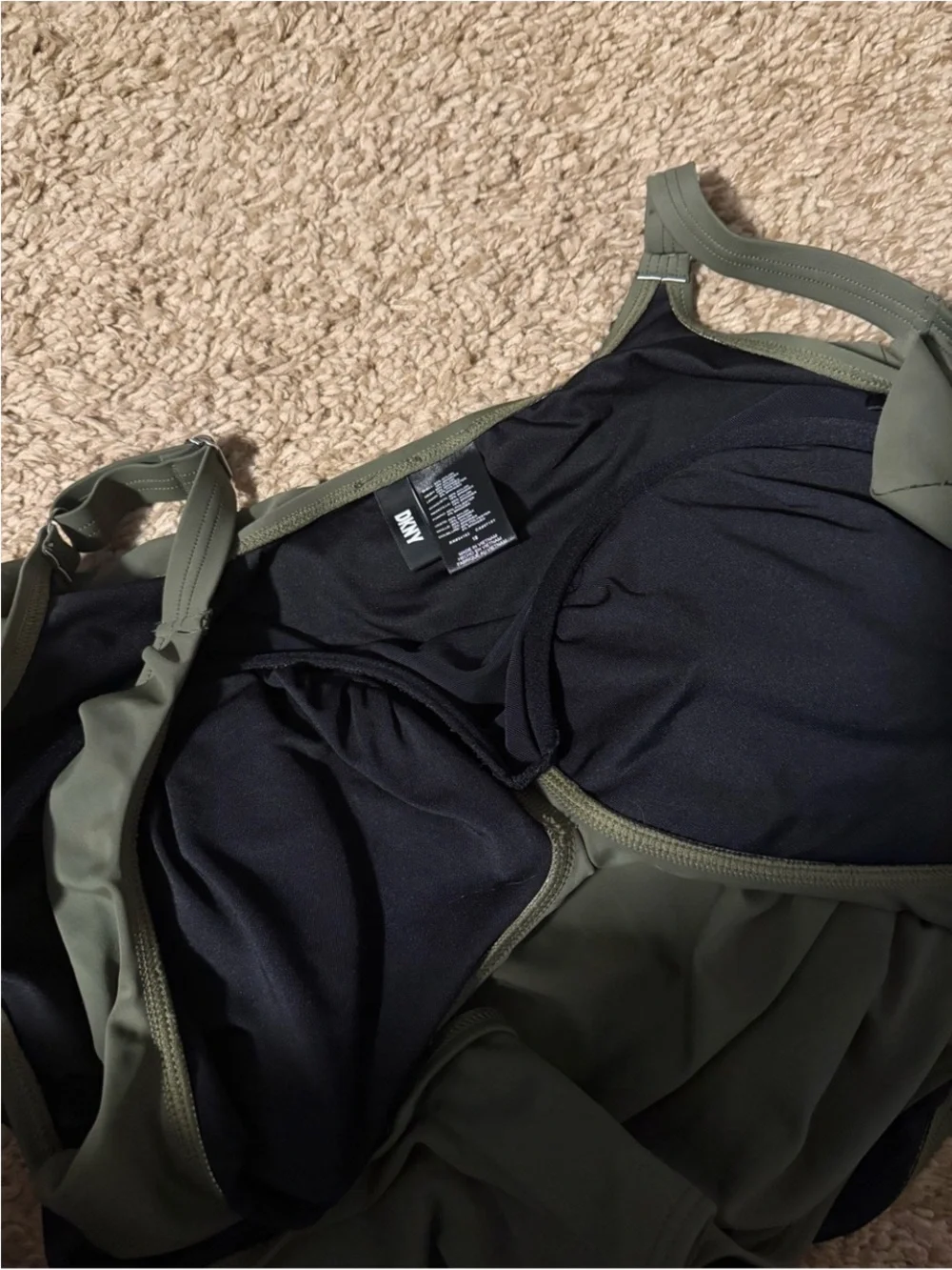 🍉 DKNY Olive Green Swim One-Piece